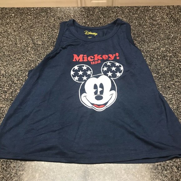 Disney Mickey USA Tank Top Shirt Girls Kids Sz XL - Picture 1 of 3